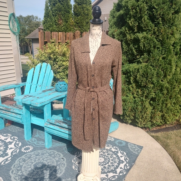 Long Cardigan Medium Button Down and Belt Tie! - Picture 3 of 11